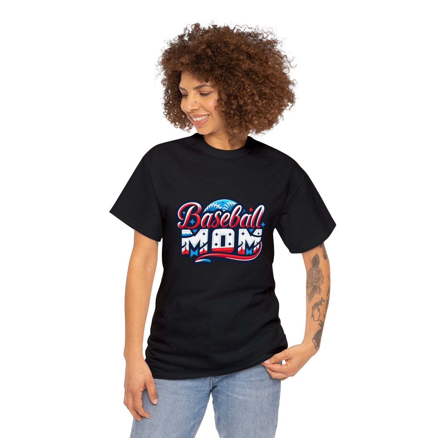 Baseball Mom Unisex Heavy Cotton Tshirt