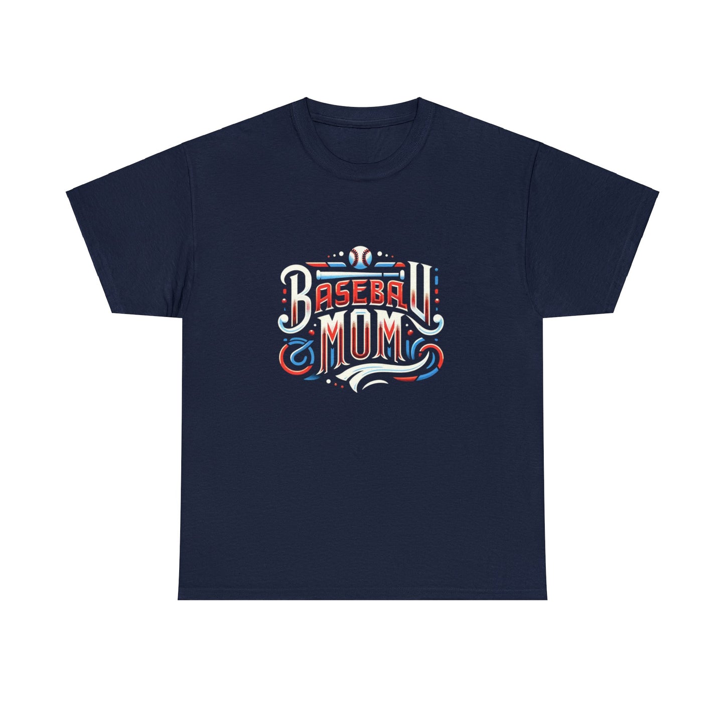 Baseball Mom Red, White and Blue Unisex Heavy Cotton Tee