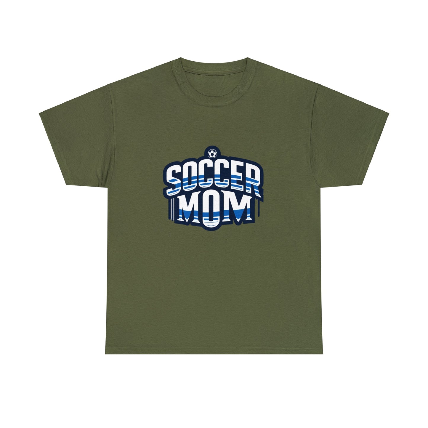 Soccer Mom Blue and White Design Unisex Heavy Cotton Tee