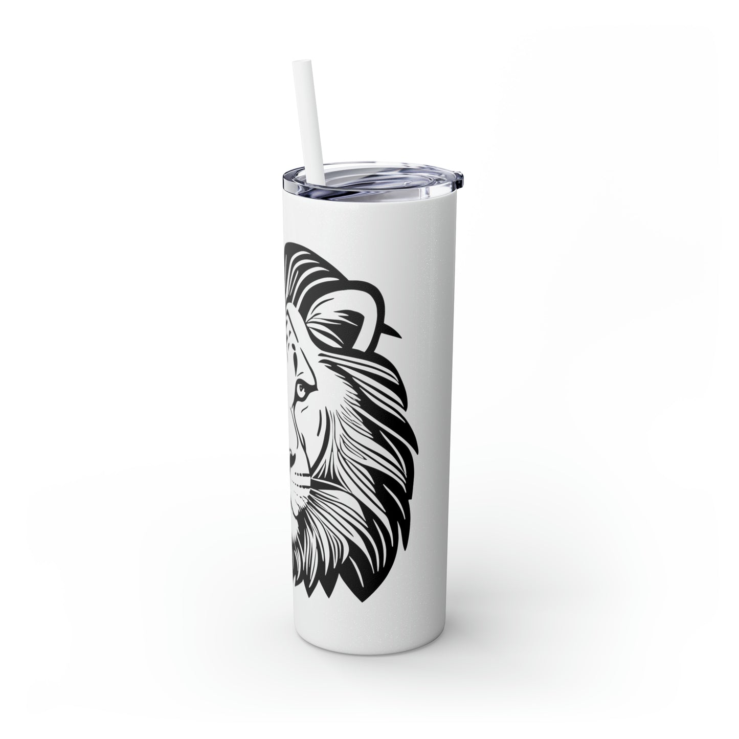 Skinny Tumbler with Straw, 20oz - Lion Face