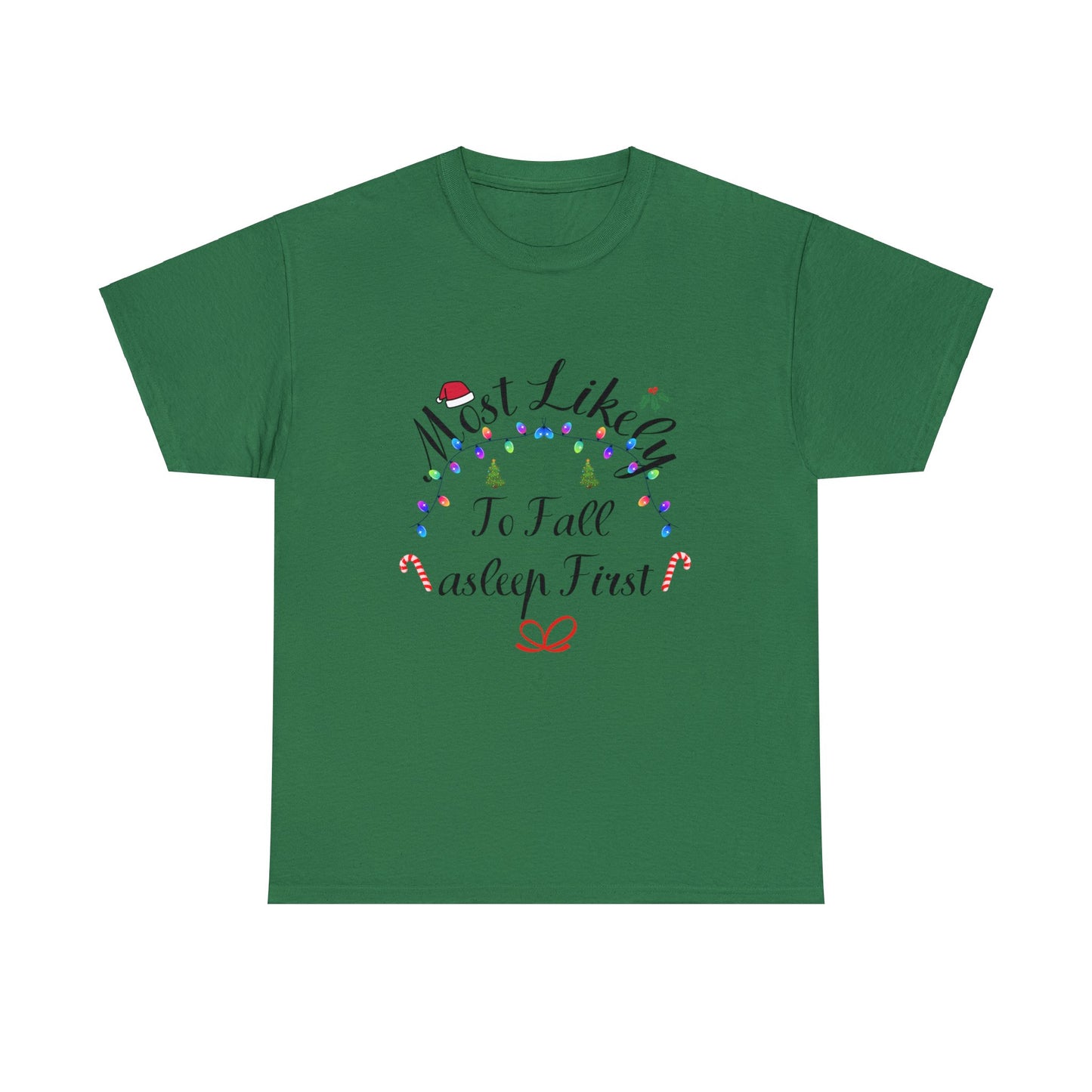 Christmas Ugly Tees Unisex Heavy Cotton Tee fall asleep First