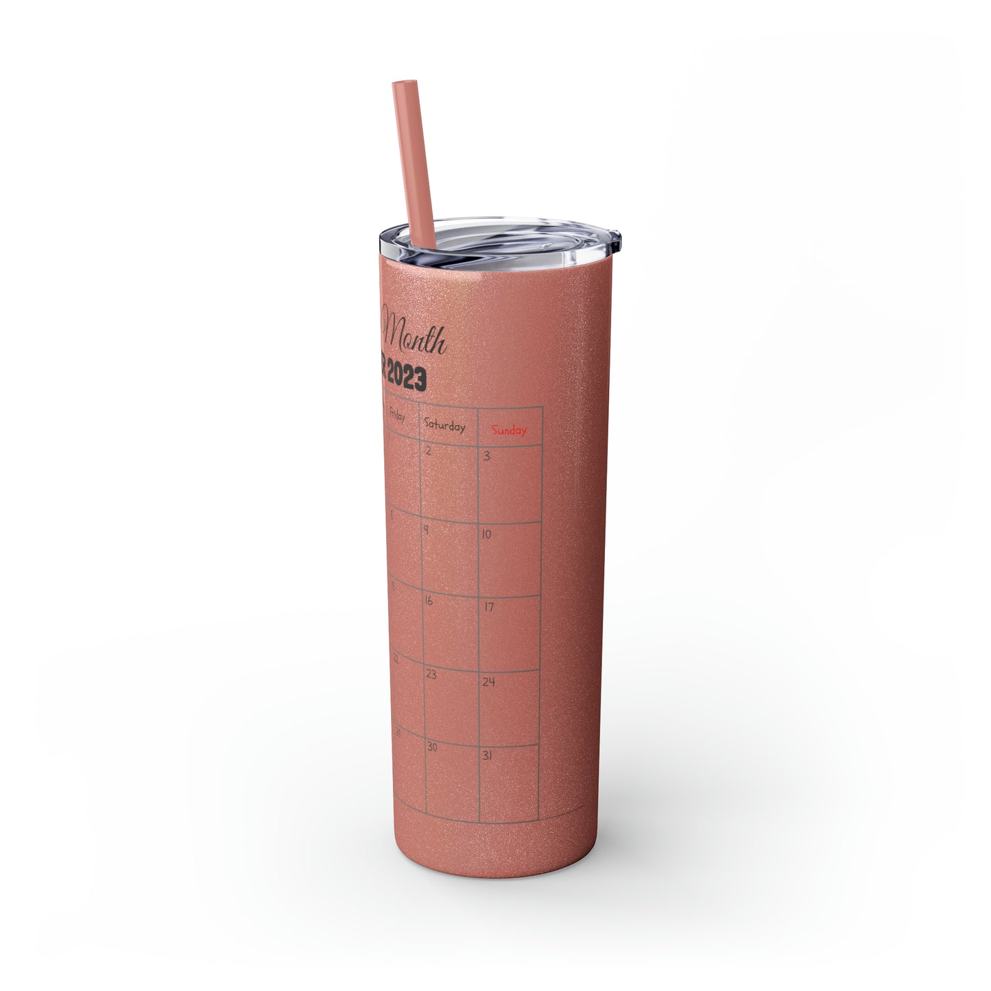 Skinny Tumbler with Straw, 20oz-Birthday Month December