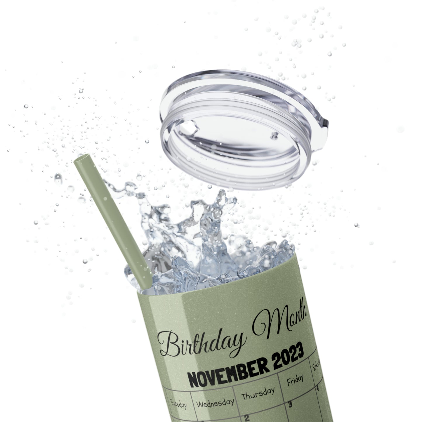 Skinny Tumbler with Straw, 20oz-Birthday Month November