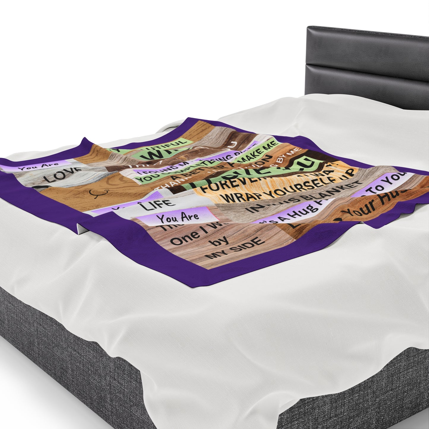 Purple Personalize Velveteen Plush Blanket