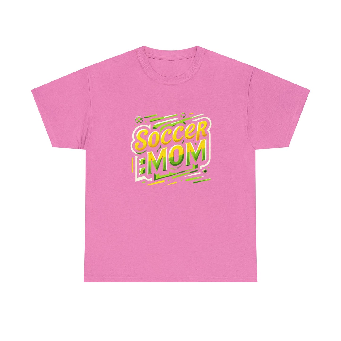 Soccer Mom Yellow and Green Design Unisex Heavy Cotton Tee