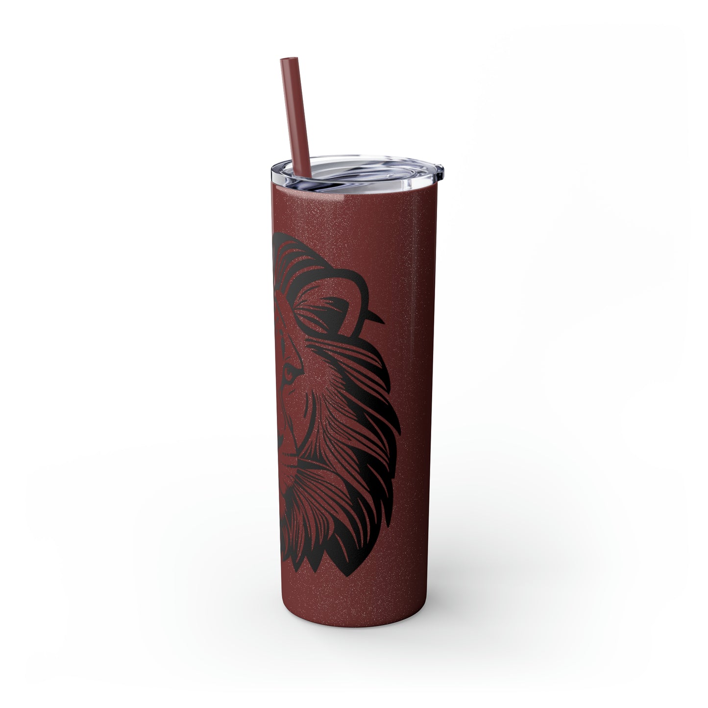 Skinny Tumbler with Straw, 20oz - Lion Face