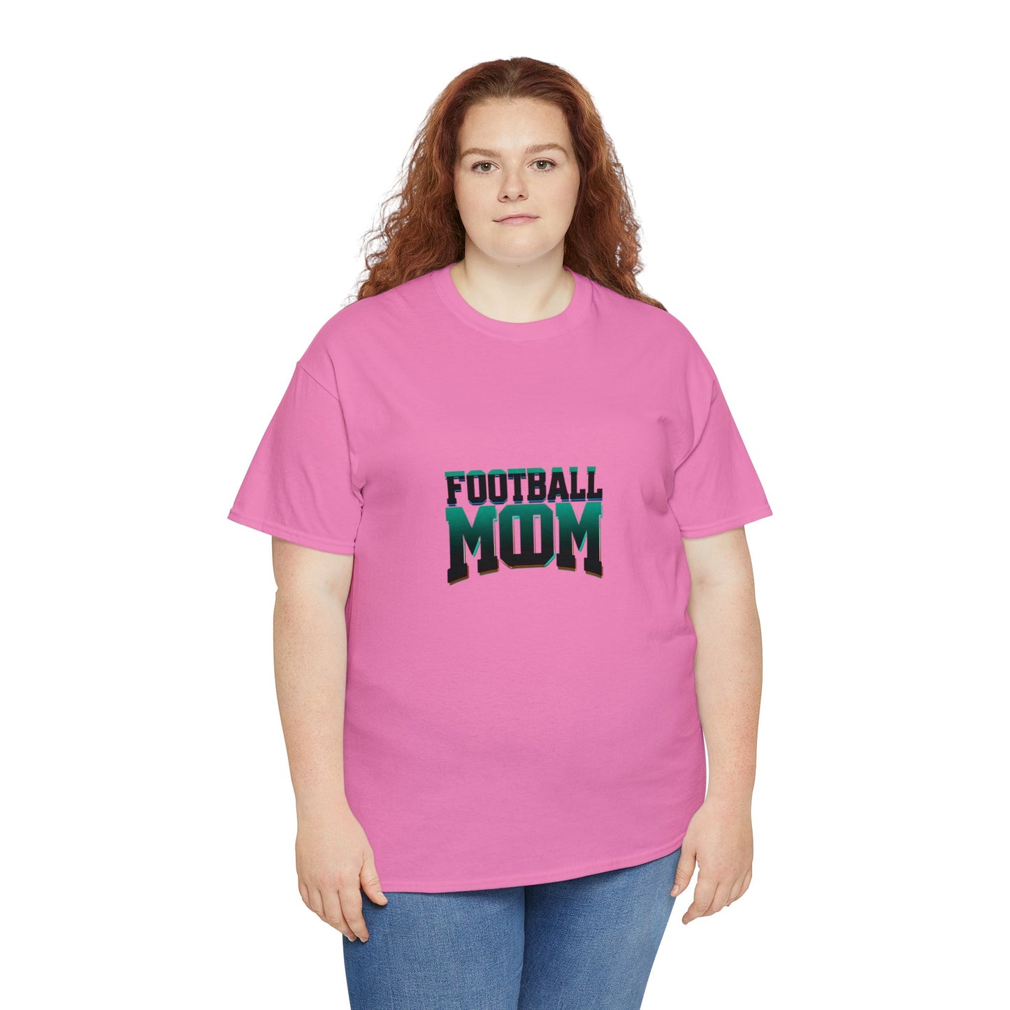 Football Mom Black and Green Design Unisex Heavy Cotton Tee