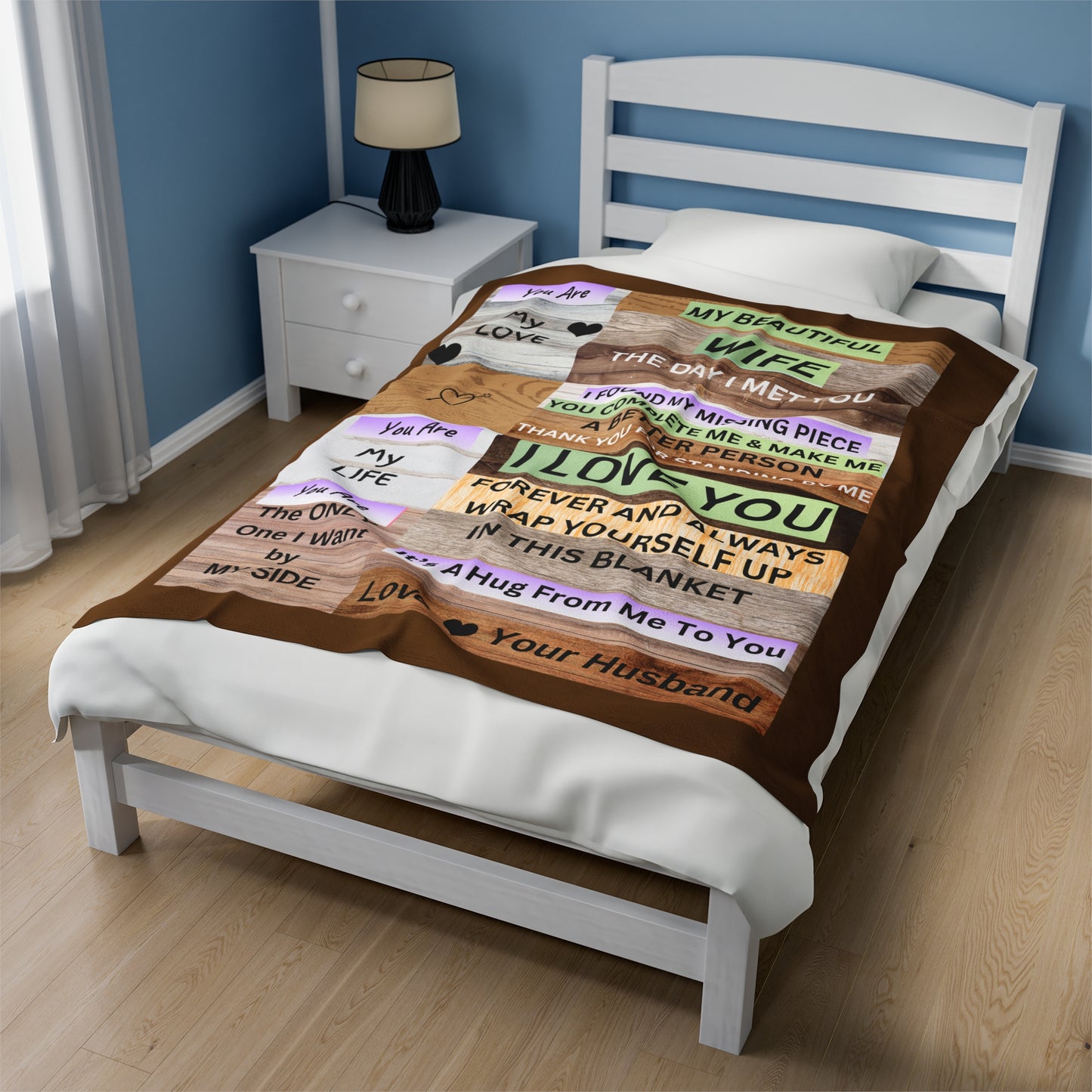 Brown Personalize Velveteen Plush Blanket