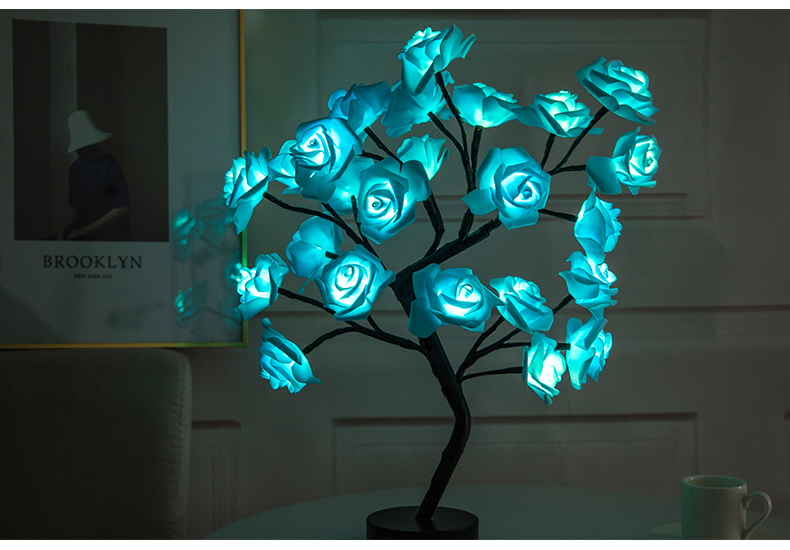 Rose Flower Lamp USB Battery Operated LED Table Lamp Bonsai Tree Night Lights