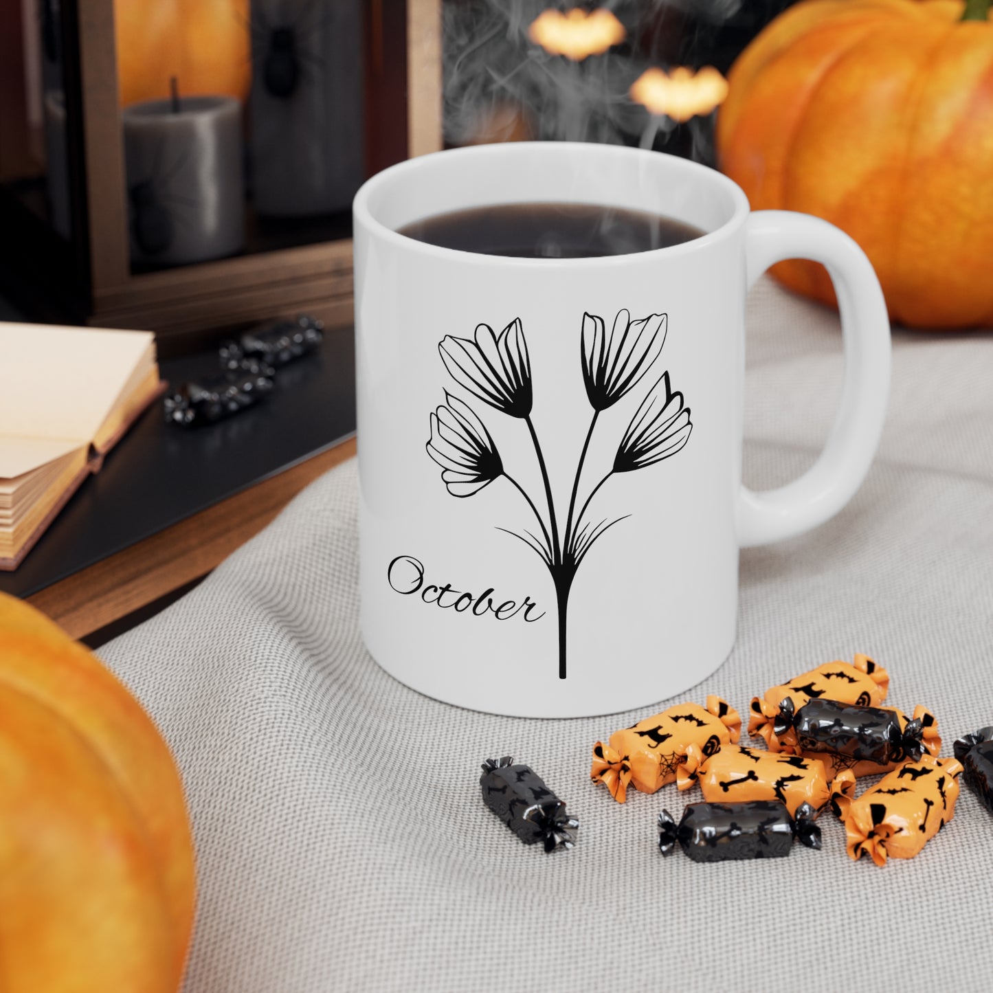 October Birth Month Flower Ceramic Coffee Mug