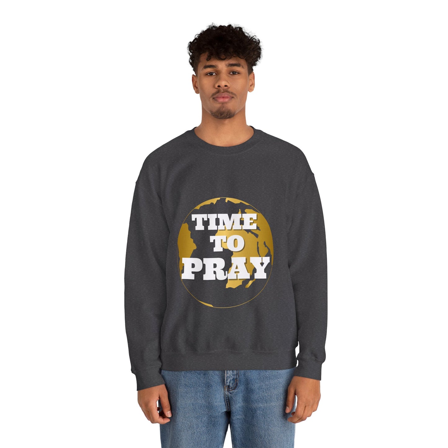 Unisex Heavy Blend™ Crewneck Sweatshirt Time to Pray for Peace Design