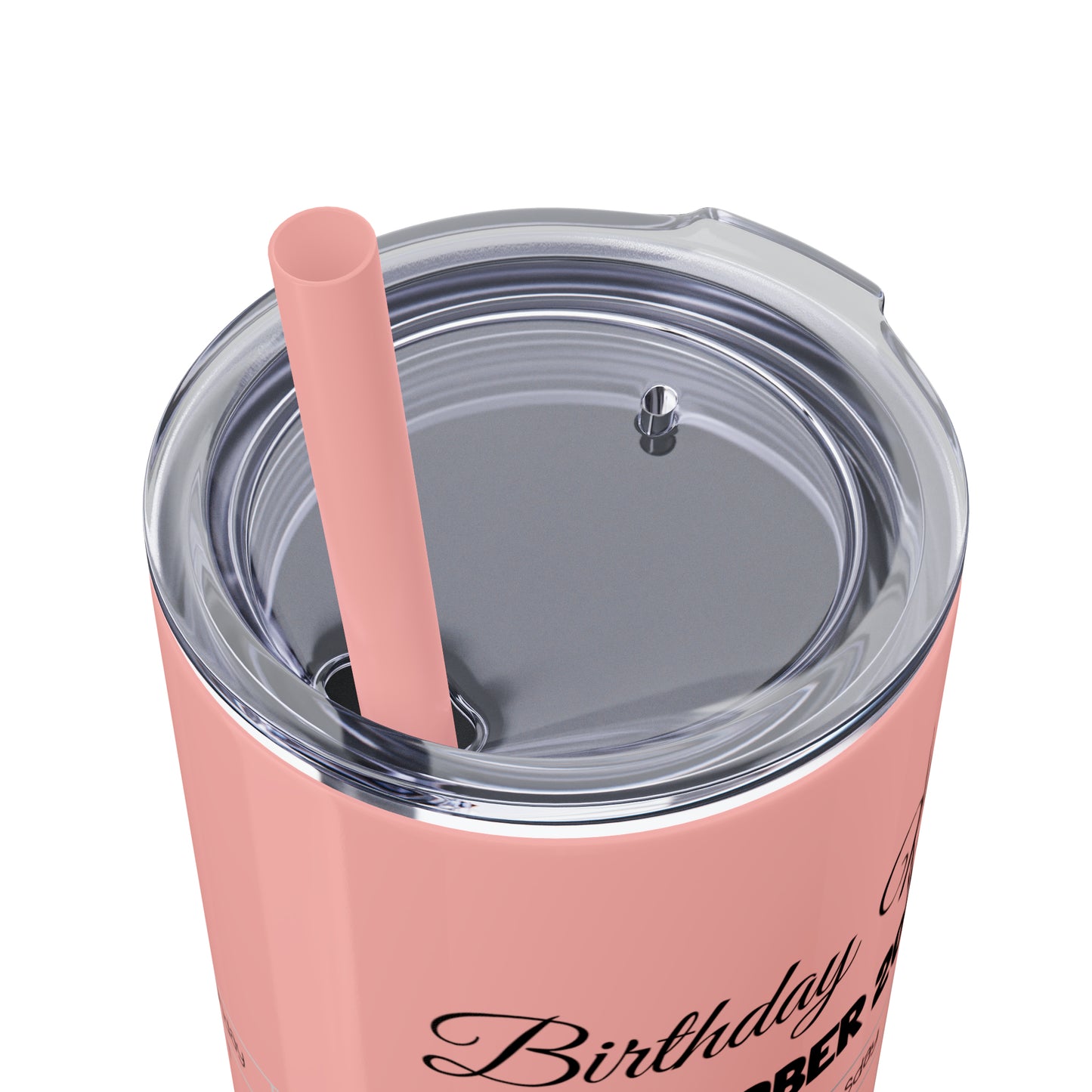 Skinny Tumbler with Straw, 20oz-Birthday Month October