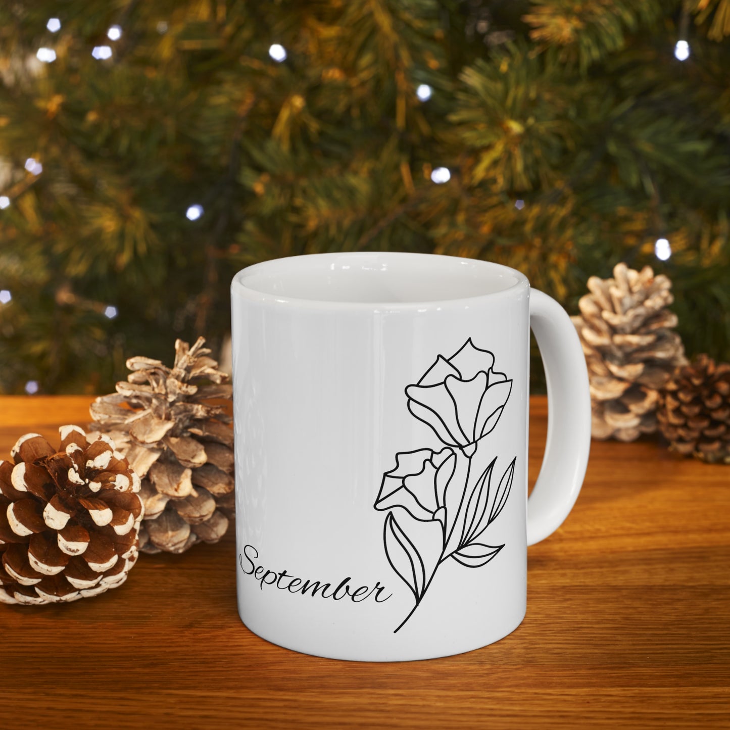 September Birth Month Flower Ceramic Coffee Mug