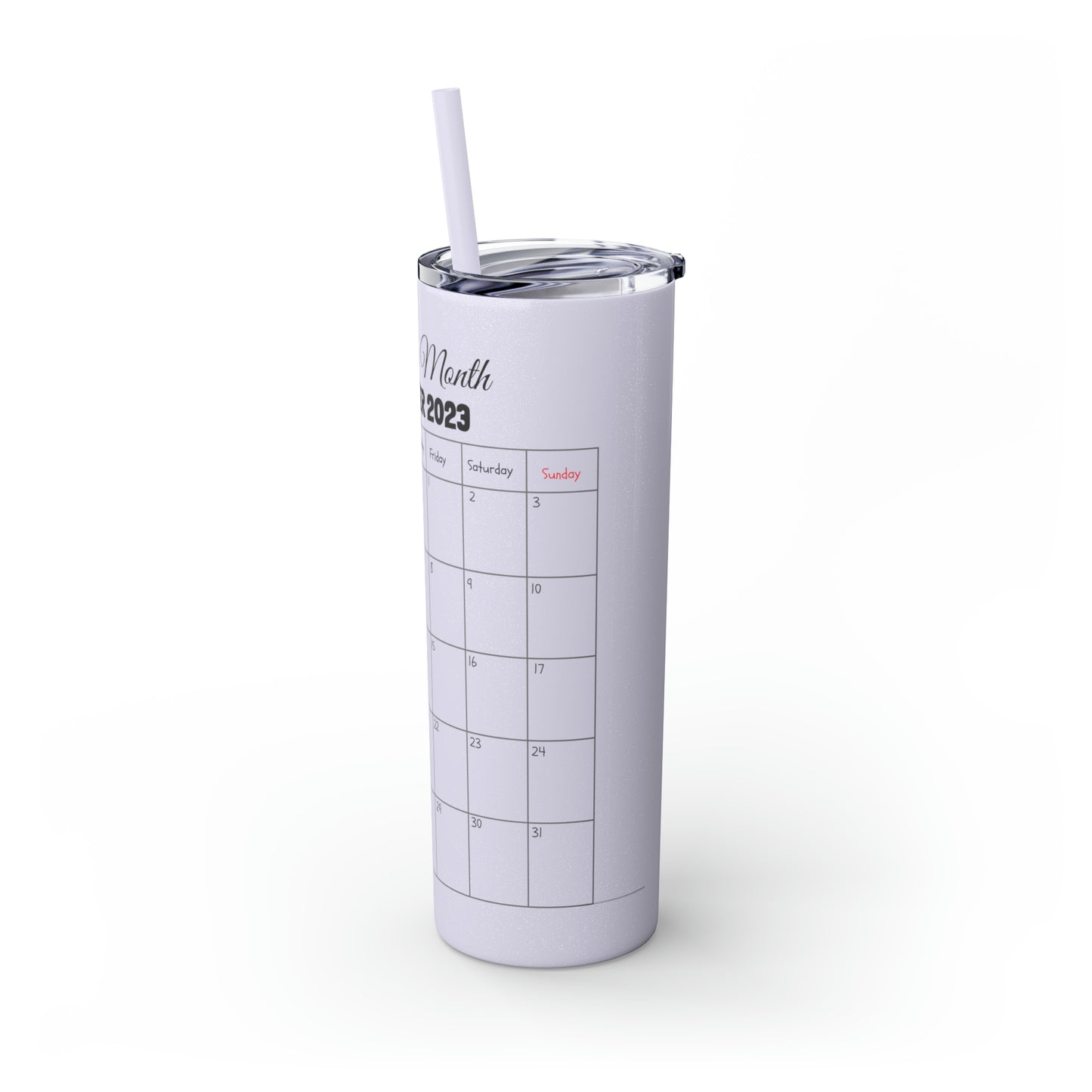 Skinny Tumbler with Straw, 20oz-Birthday Month December