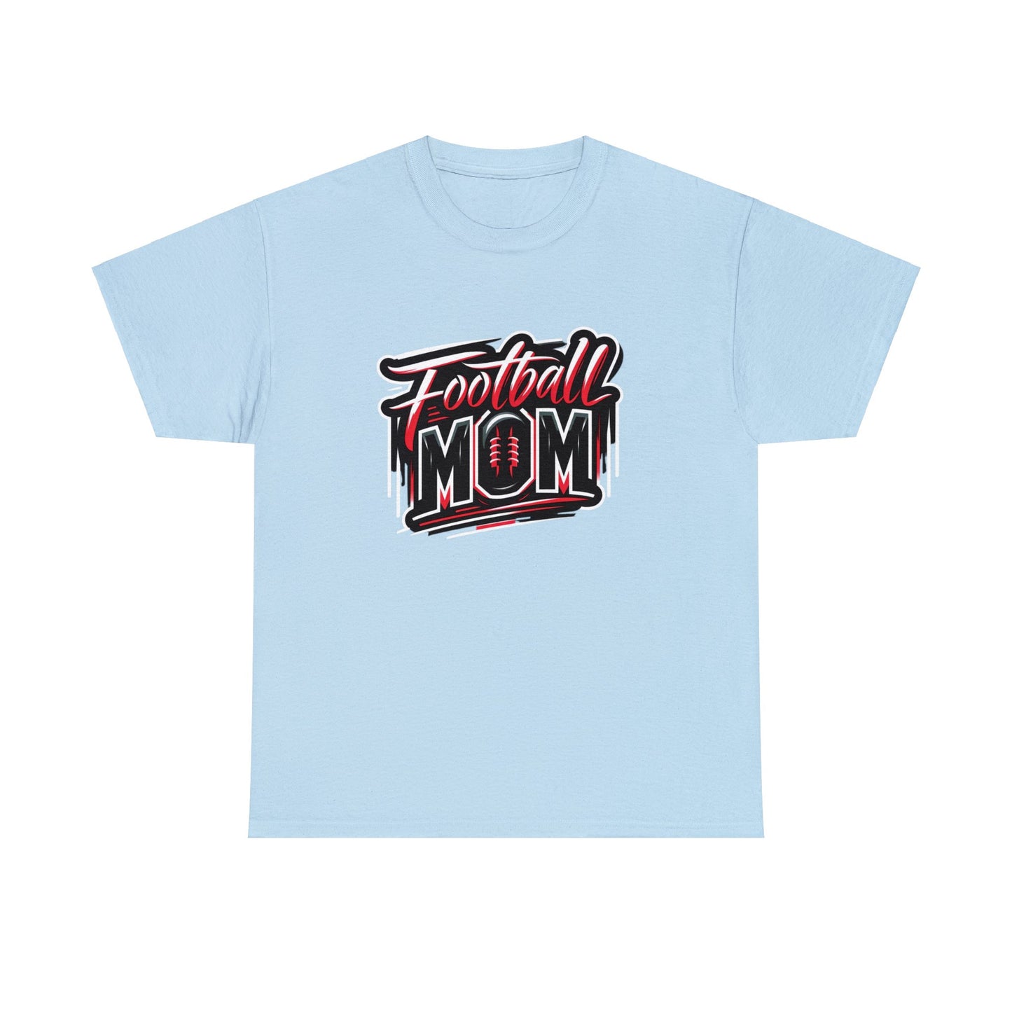 Football Mom Red and Black Design Unisex Heavy Cotton Tee