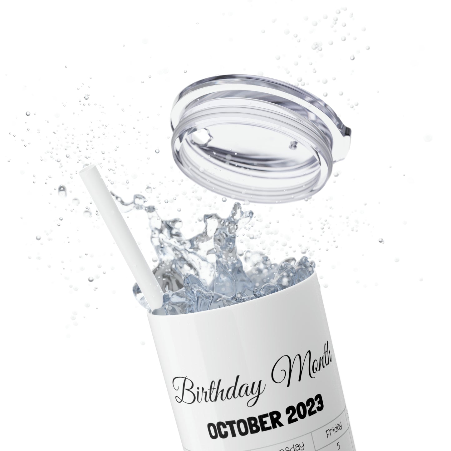 Skinny Tumbler with Straw, 20oz-Birthday Month October