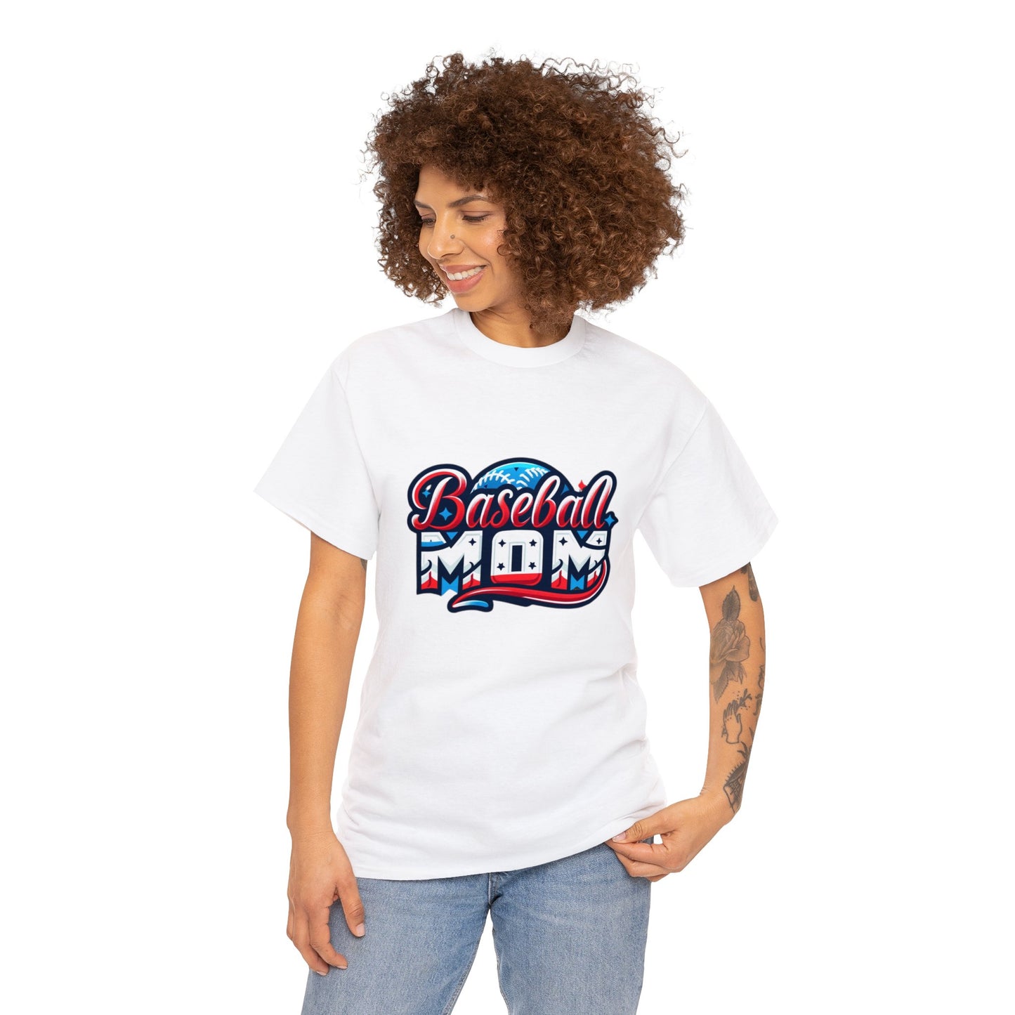 Baseball Mom Unisex Heavy Cotton Tshirt