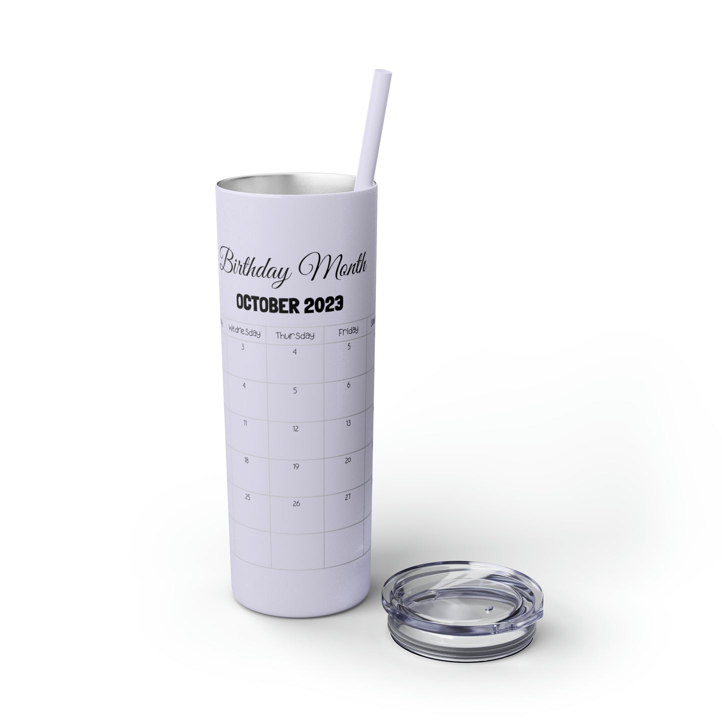 Skinny Tumbler with Straw, 20oz-Birthday Month October