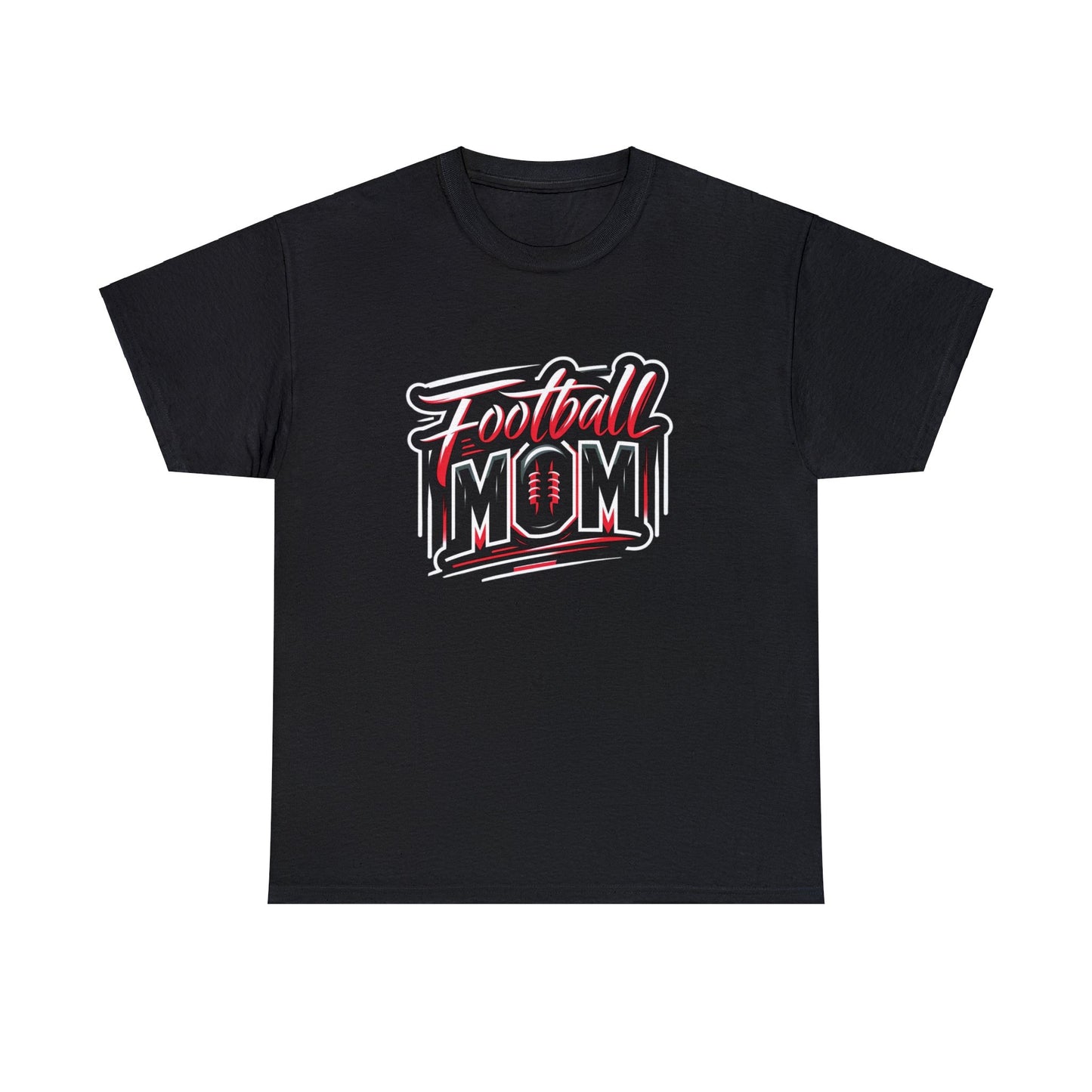 Football Mom Red and Black Design Unisex Heavy Cotton Tee