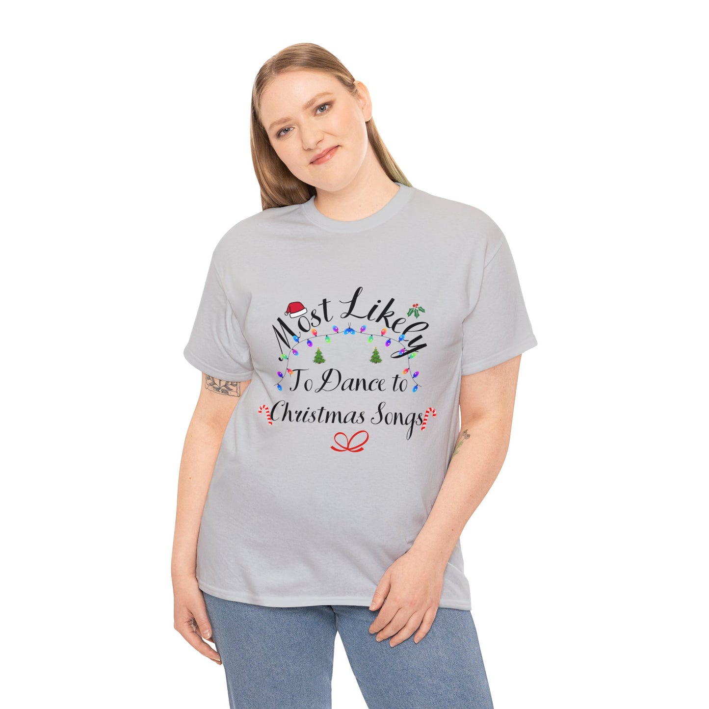 Christmas Ugly Tees Unisex Heavy Cotton Tee dance to Christmas songs