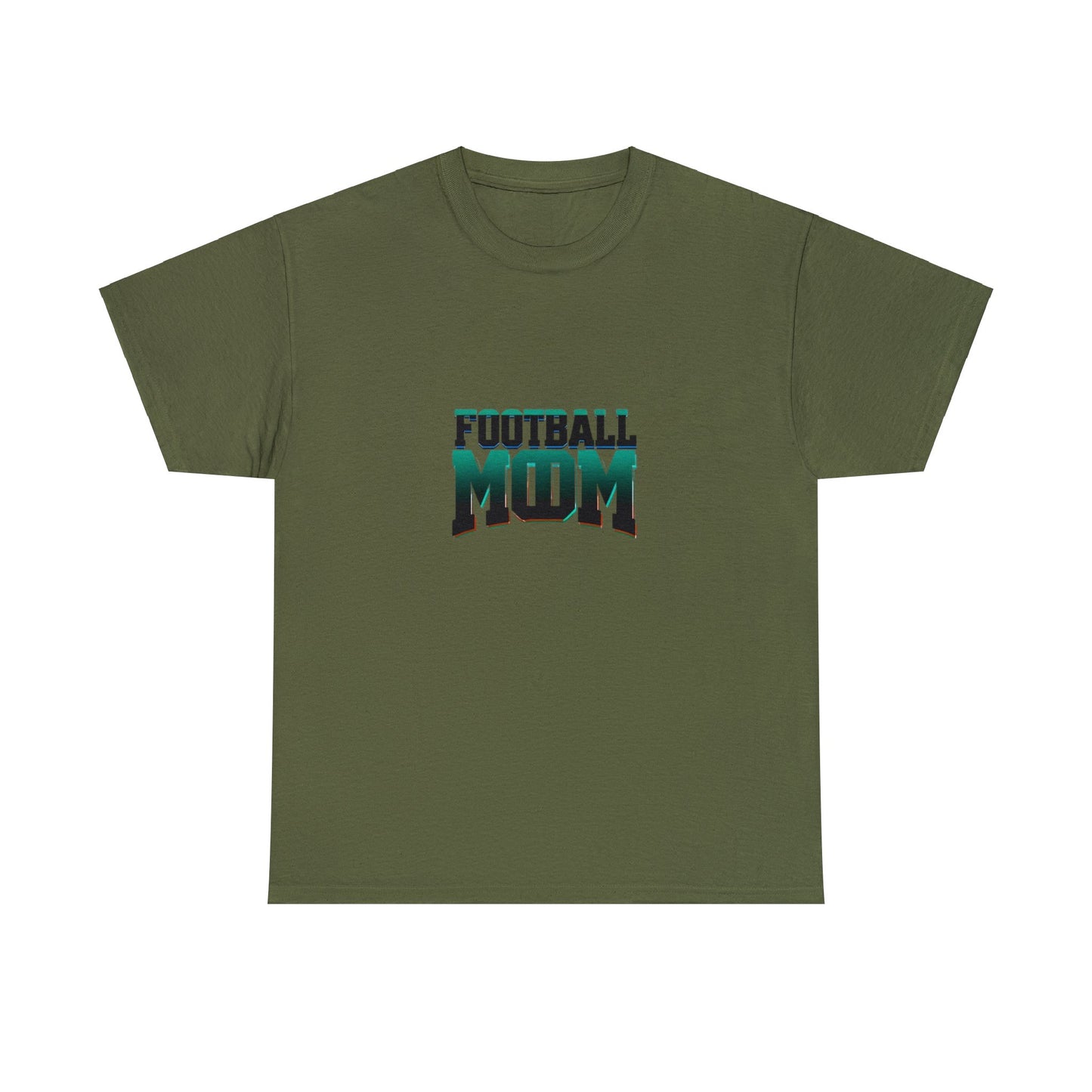 Football Mom Black and Green Design Unisex Heavy Cotton Tee