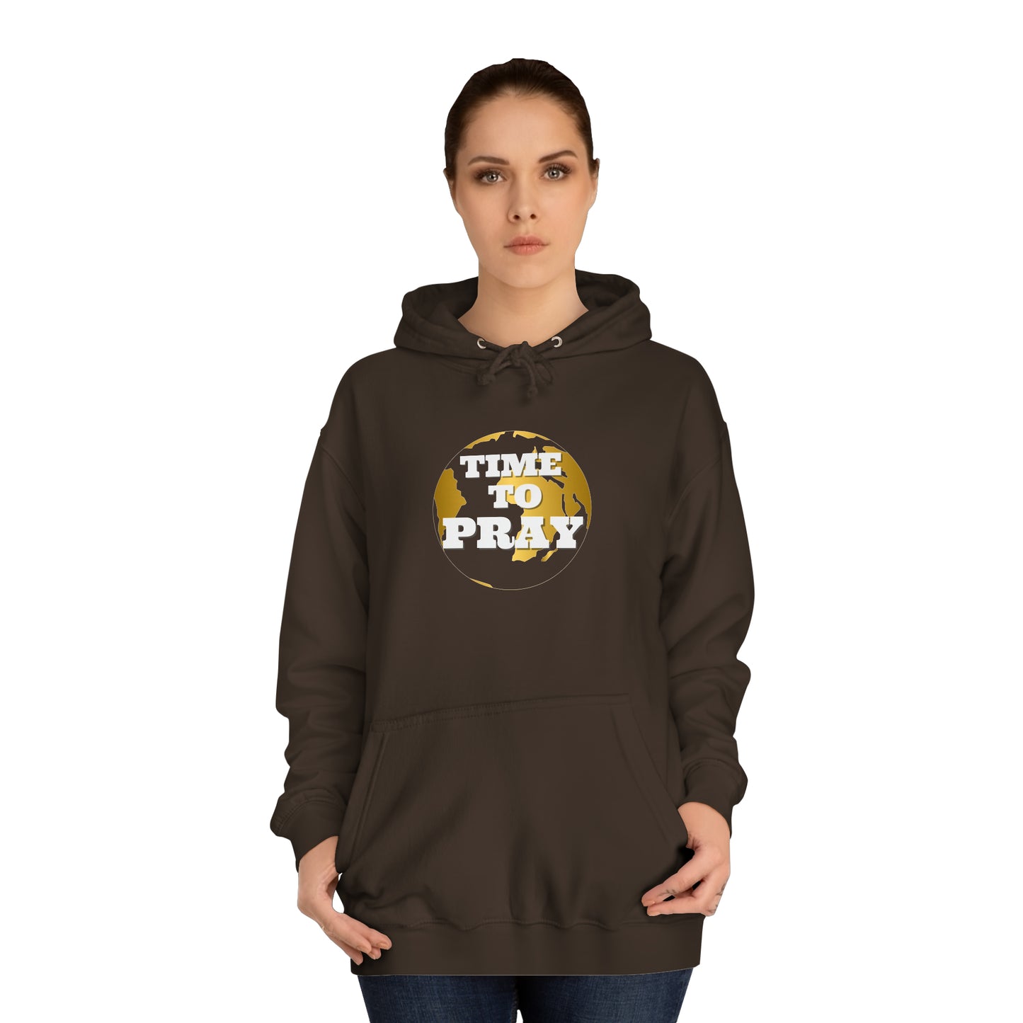 Unisex College Hoodie Time to Pray for Peace Design