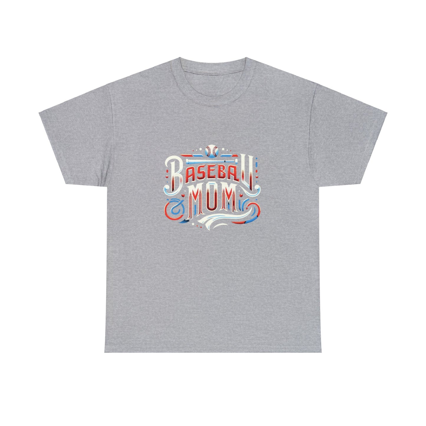 Baseball Mom Red, White and Blue Unisex Heavy Cotton Tee