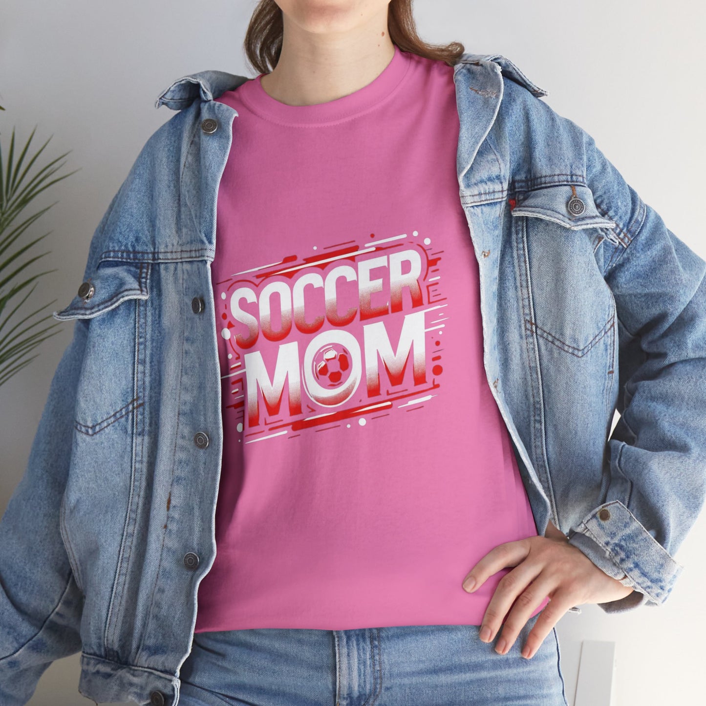 Soccer Mom Red and White Design Unisex Heavy Cotton Tee