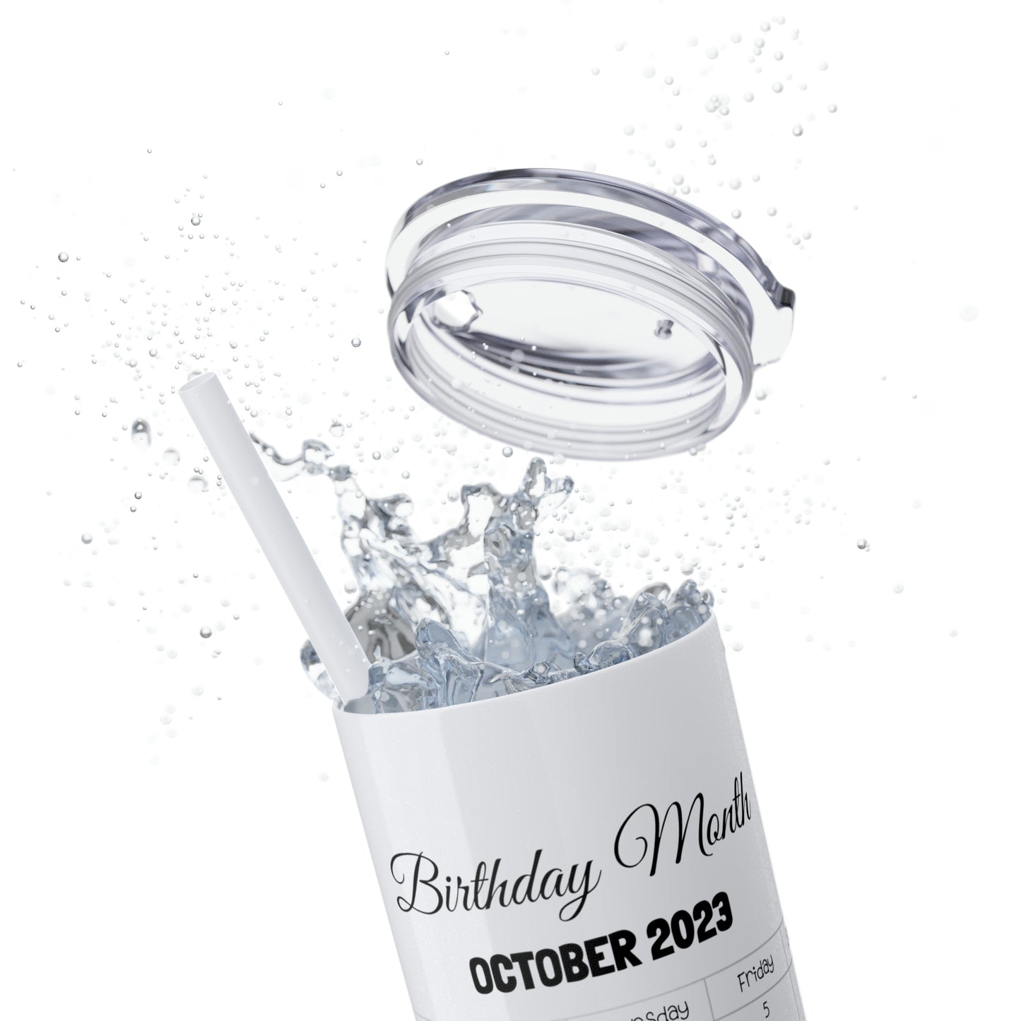 Skinny Tumbler with Straw, 20oz-Birthday Month October