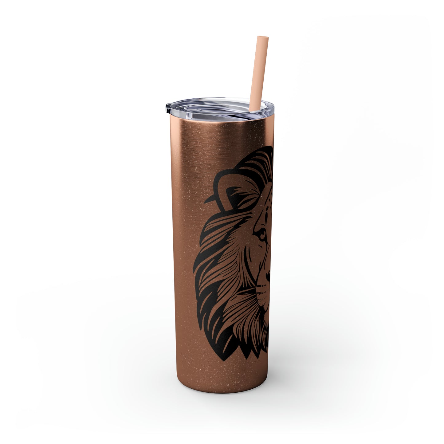 Skinny Tumbler with Straw, 20oz - Lion Face