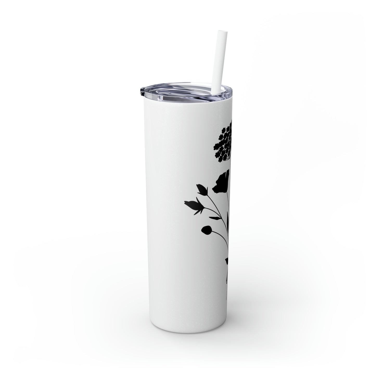 Skinny Tumbler with Straw, 20oz - Flower Bunch