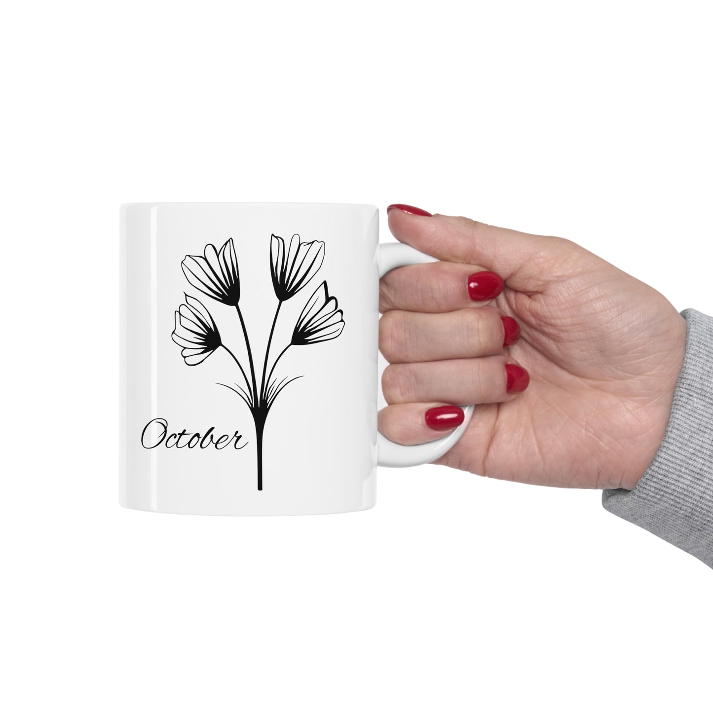 October Birth Month Flower Ceramic Coffee Mug