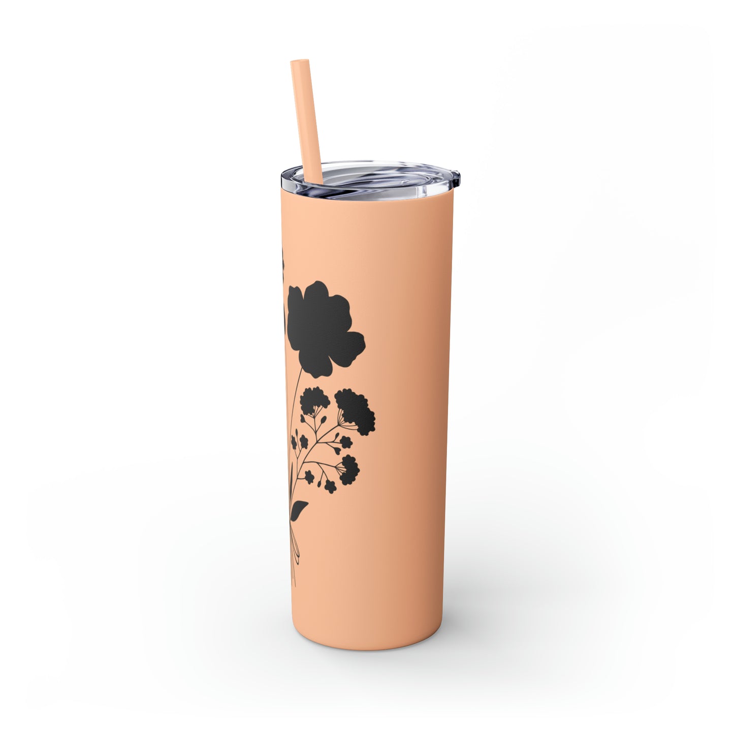 Skinny Tumbler with Straw, 20oz - Flower Bunch