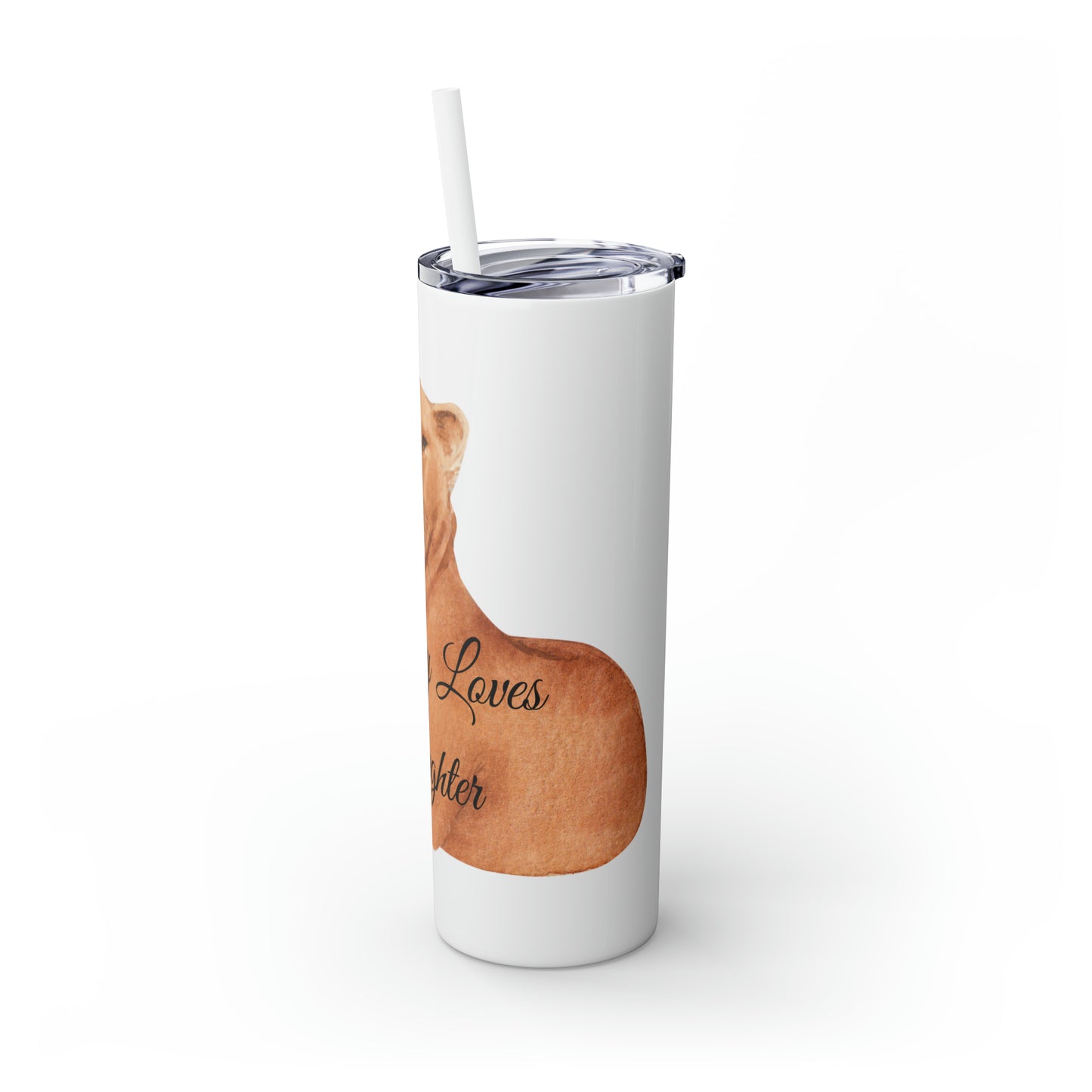 Skinny Tumbler with Straw 20oz - Lion