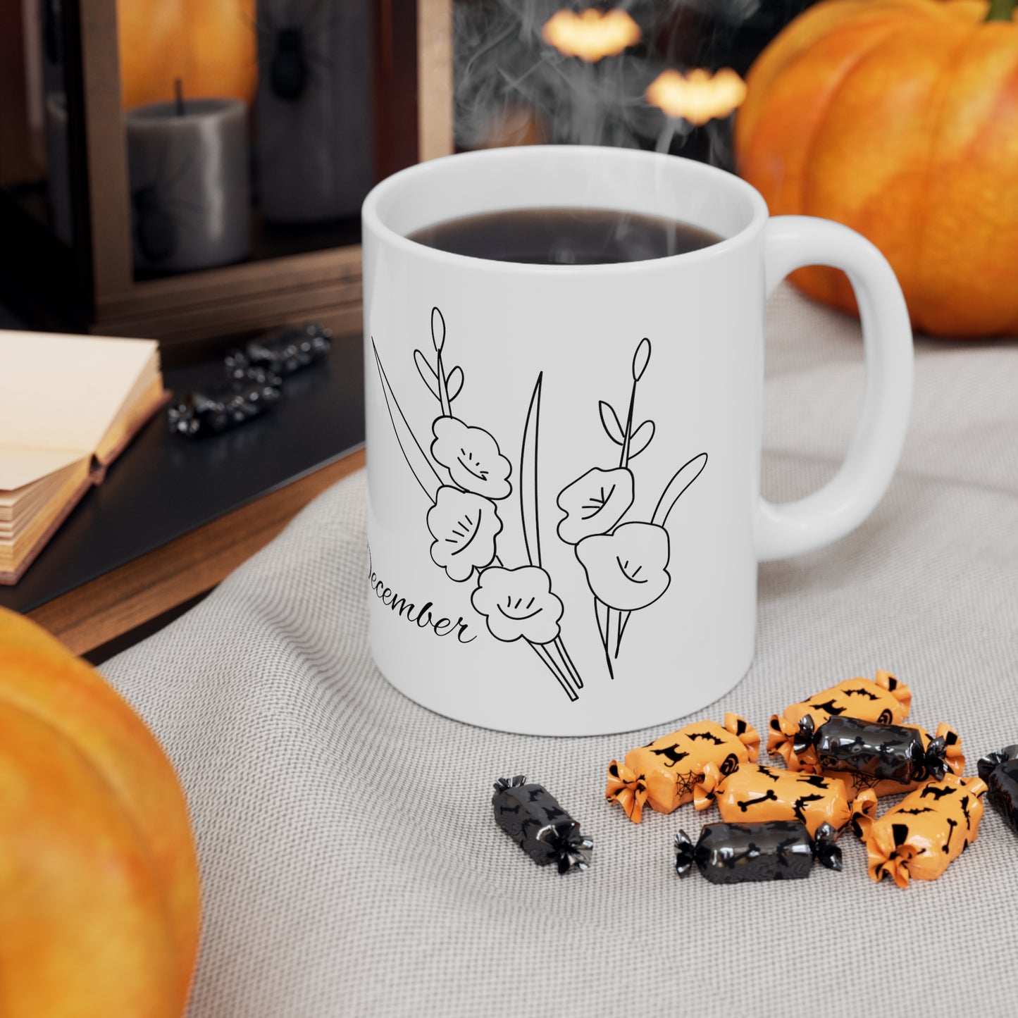 December Birth Month Flower Ceramic Coffee Mug