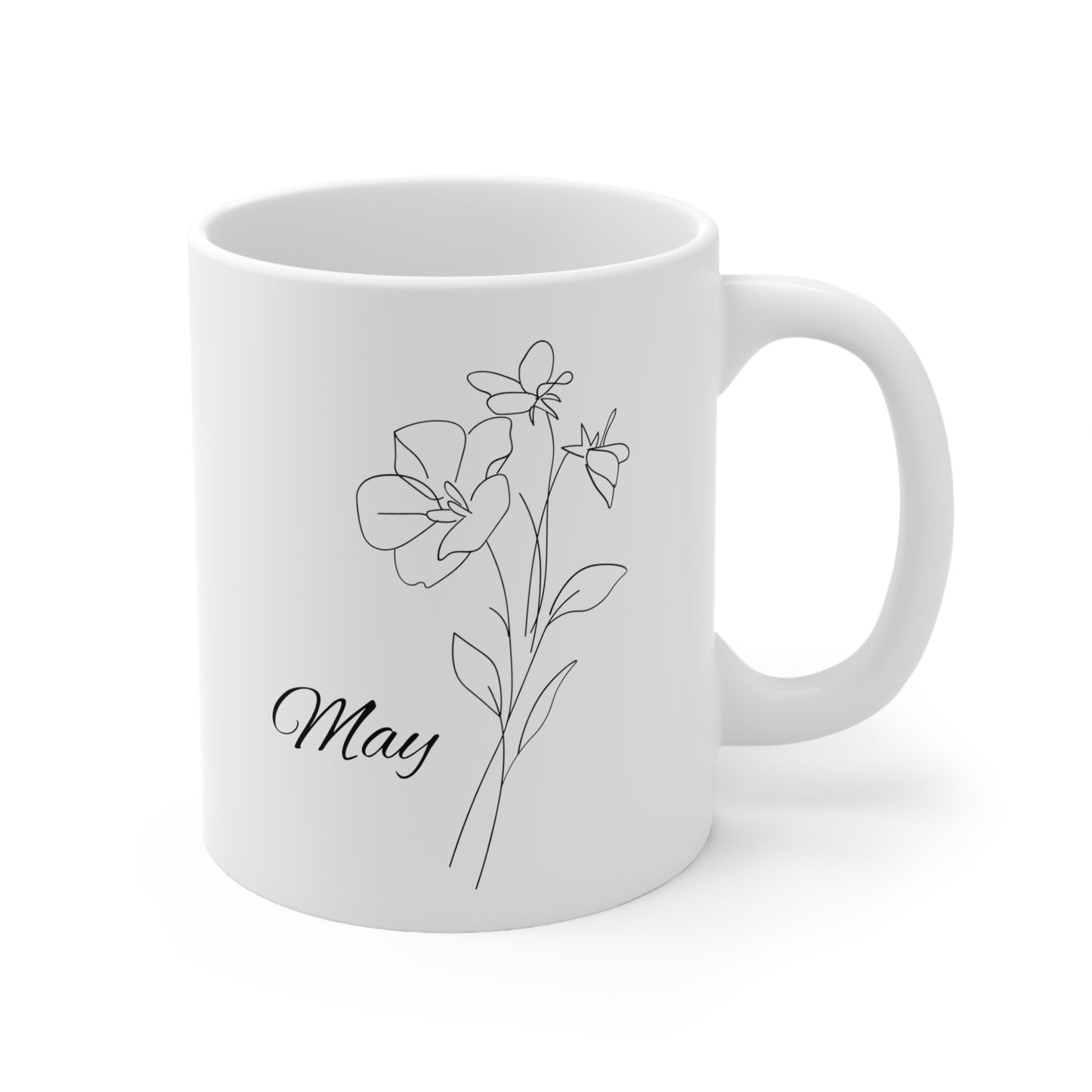 May Birth Month Flower Ceramic Coffee Mug