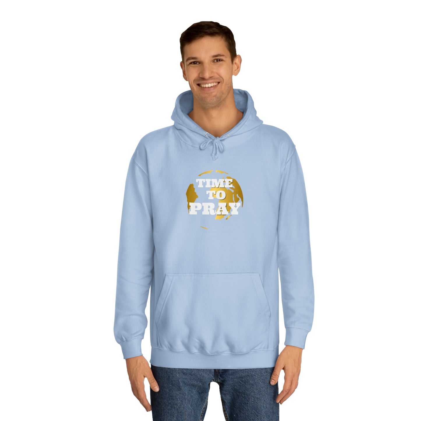 Unisex College Hoodie Time to Pray for Peace Design