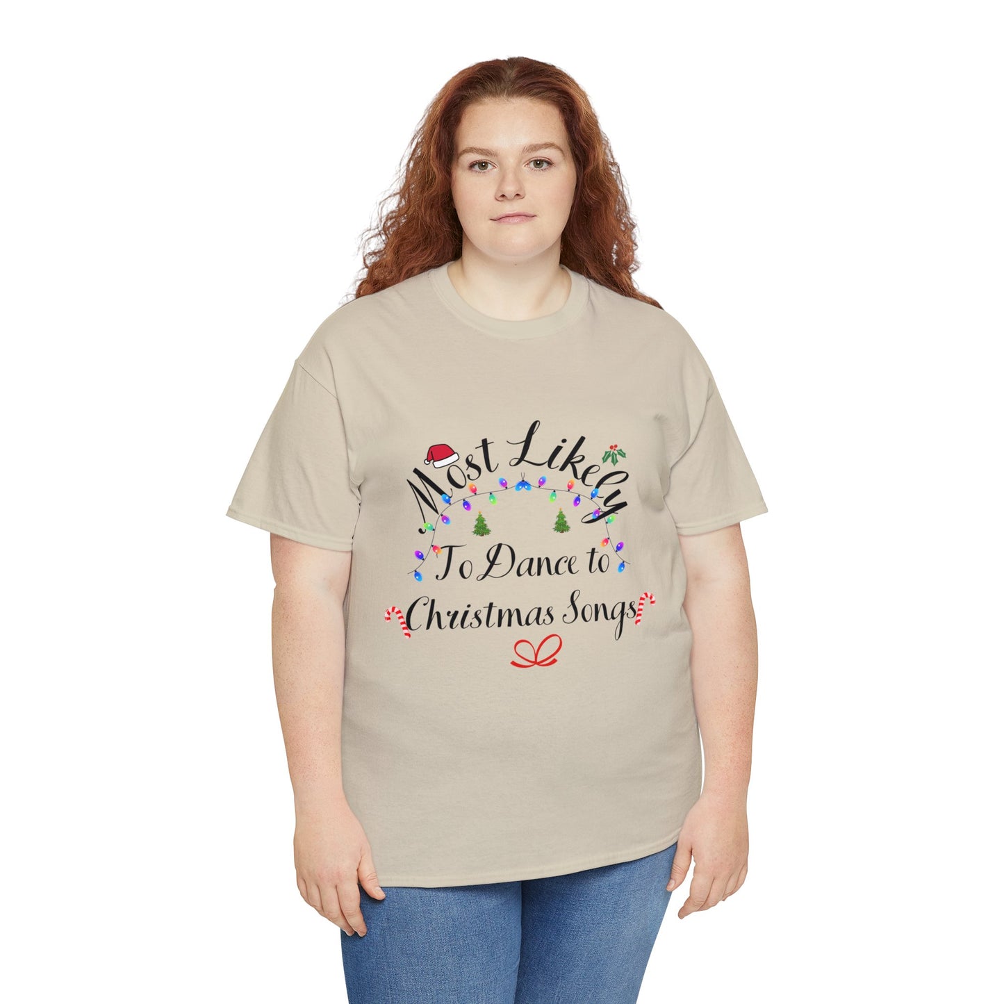 Christmas Ugly Tees Unisex Heavy Cotton Tee dance to Christmas songs