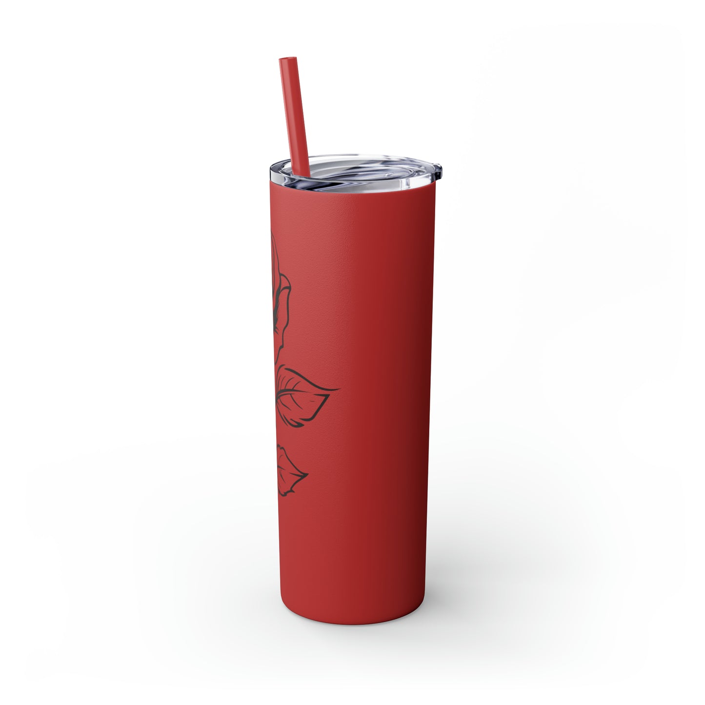 Skinny Tumbler with Straw, 20oz - Single Rose