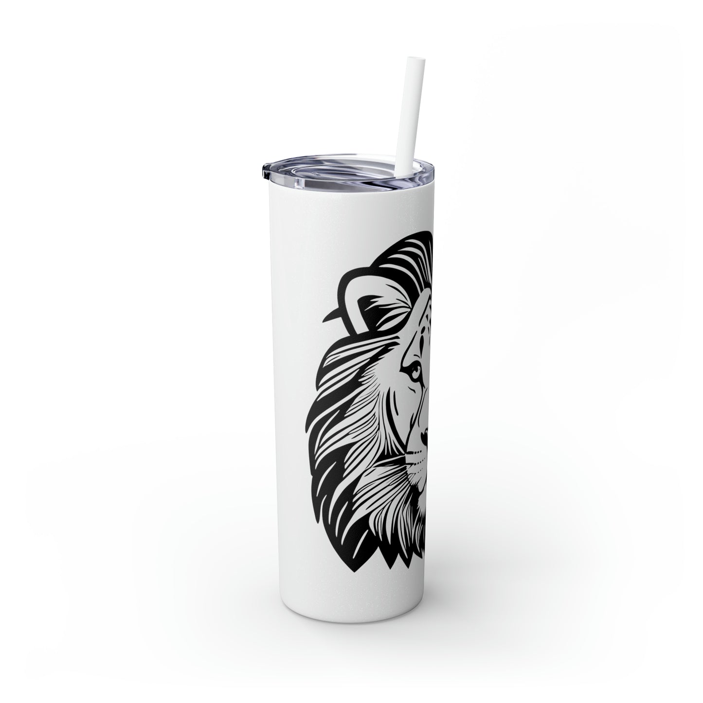 Skinny Tumbler with Straw, 20oz - Lion Face