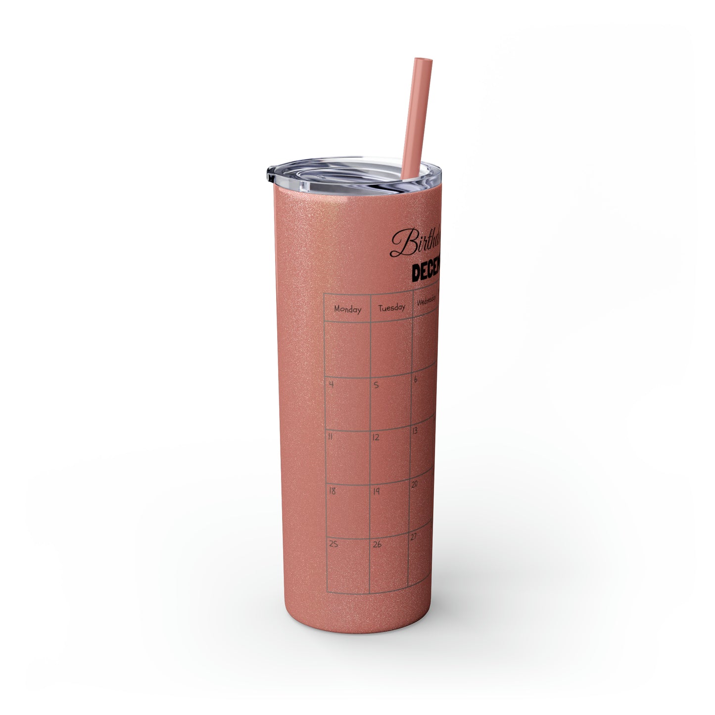 Skinny Tumbler with Straw, 20oz-Birthday Month December