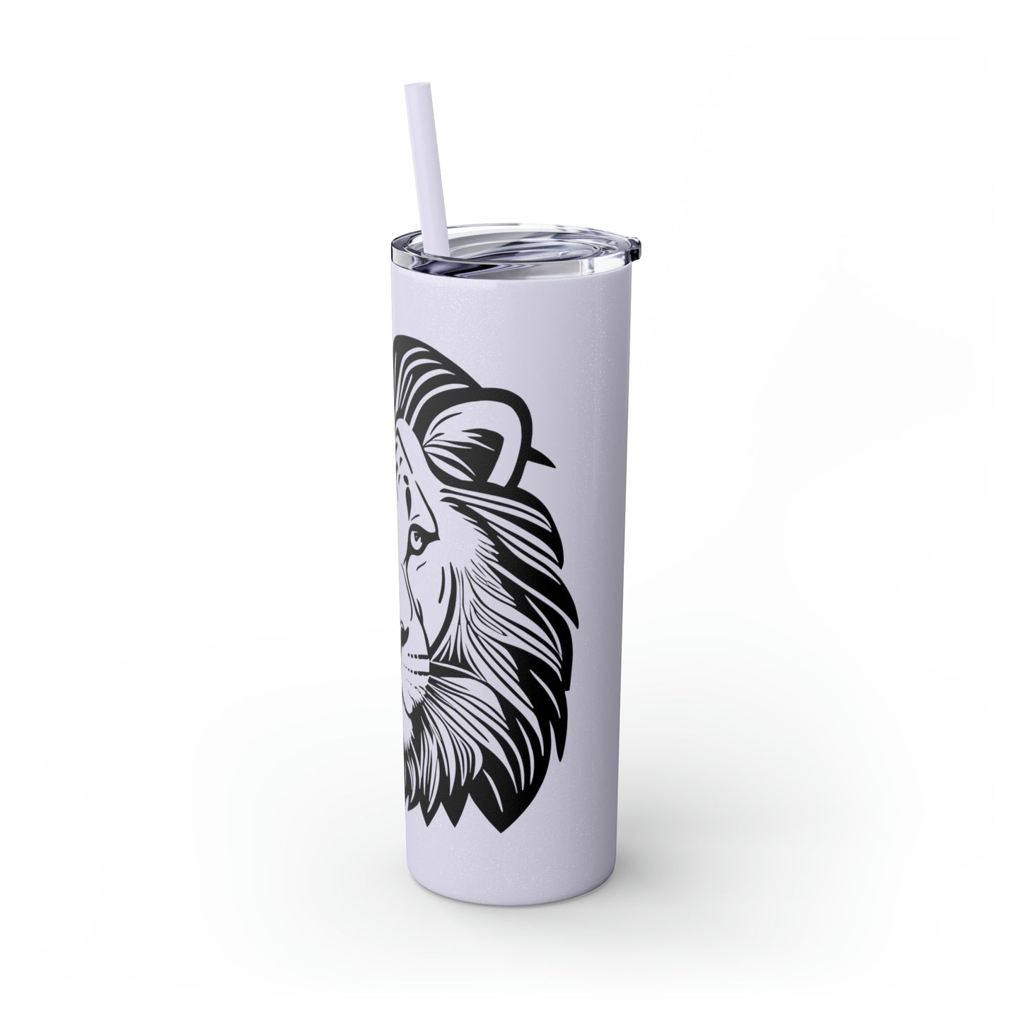 Skinny Tumbler with Straw, 20oz - Lion Face