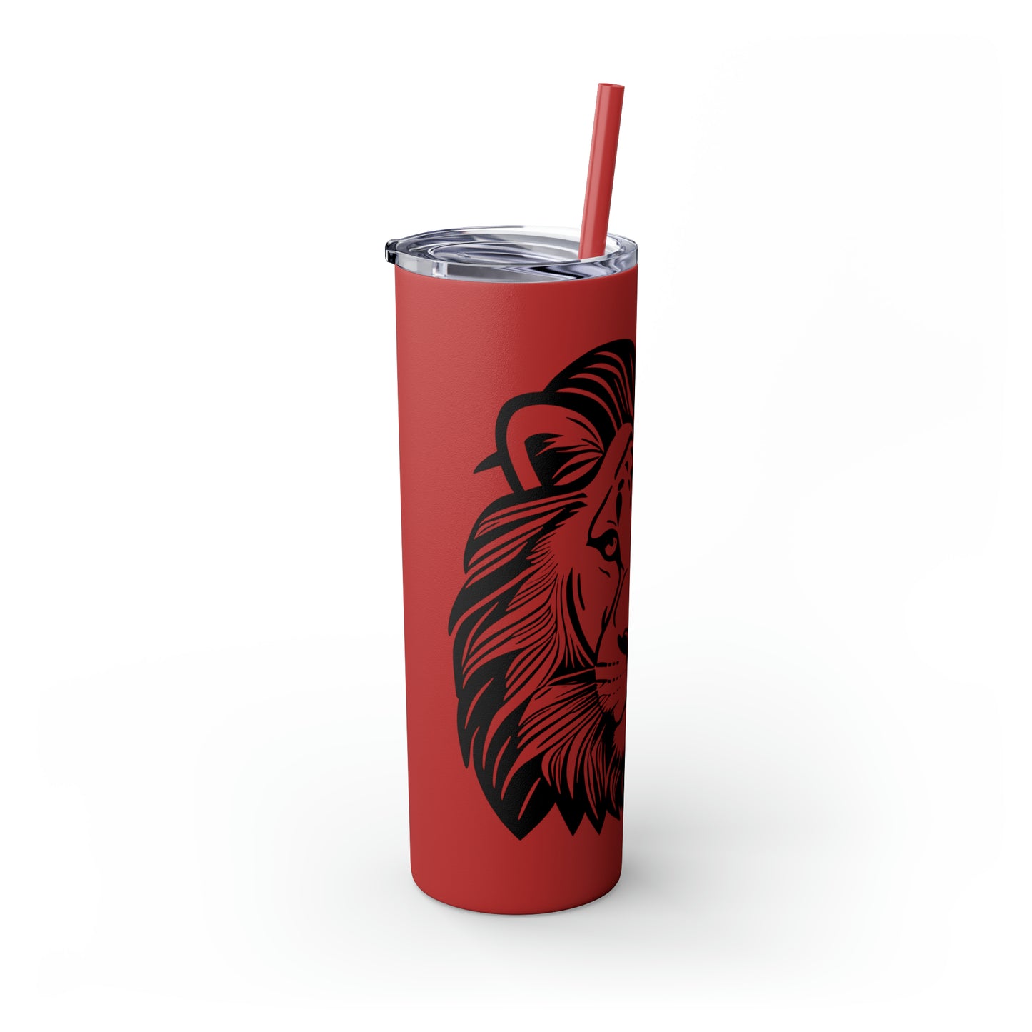 Skinny Tumbler with Straw, 20oz - Lion Face