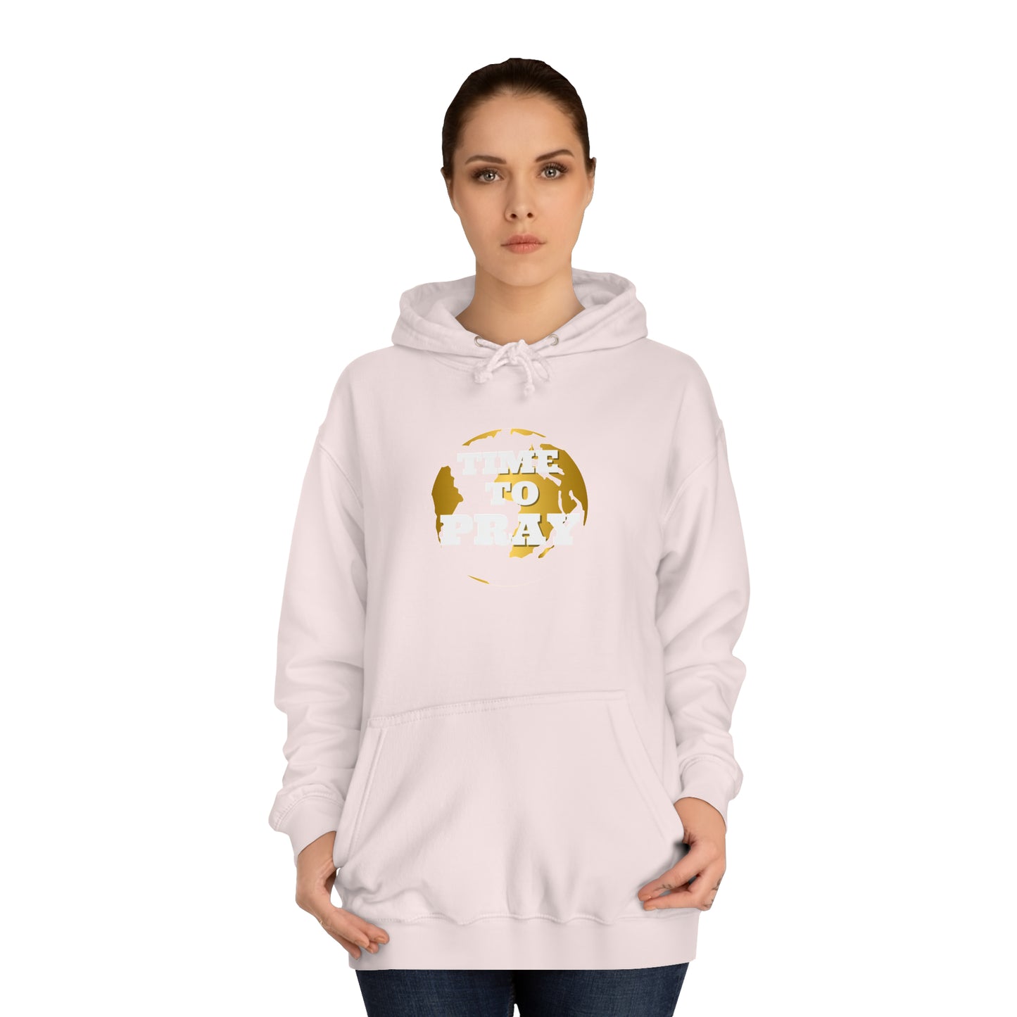 Unisex College Hoodie Time to Pray for Peace Design