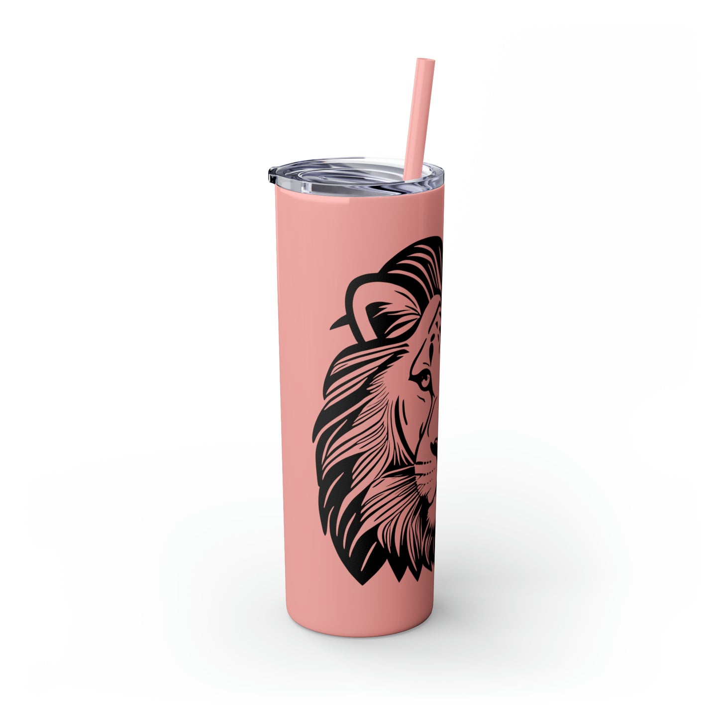 Skinny Tumbler with Straw, 20oz - Lion Face