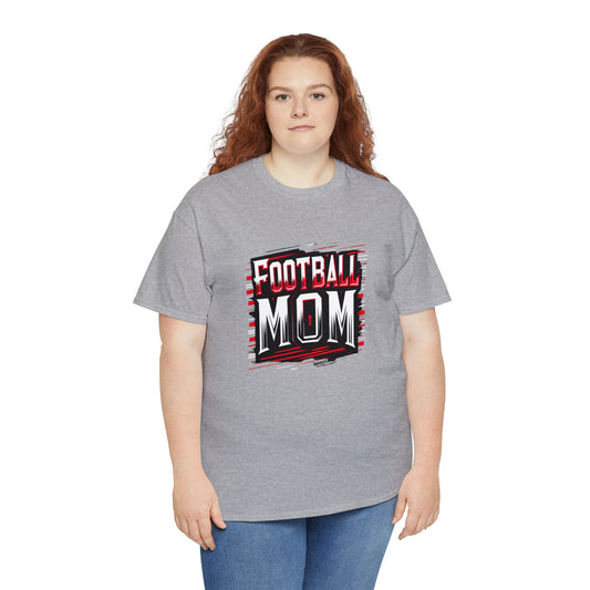 Football Mom Red and White Design Unisex Heavy Cotton Tee