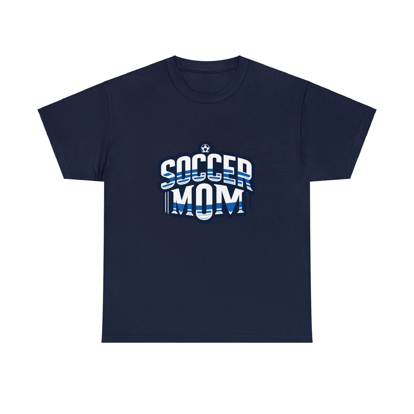 Soccer Mom Blue and White Design Unisex Heavy Cotton Tee