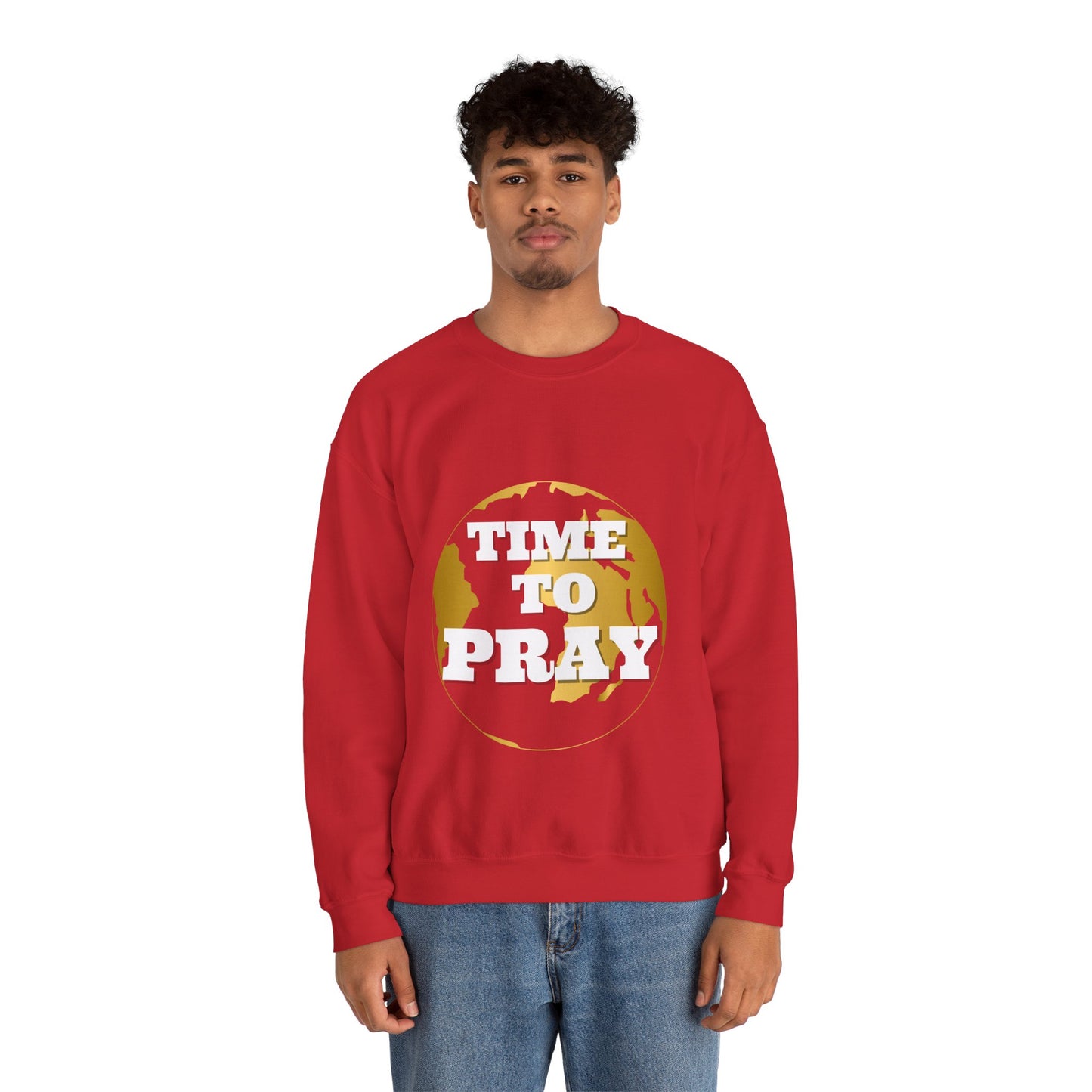 Unisex Heavy Blend™ Crewneck Sweatshirt Time to Pray for Peace Design