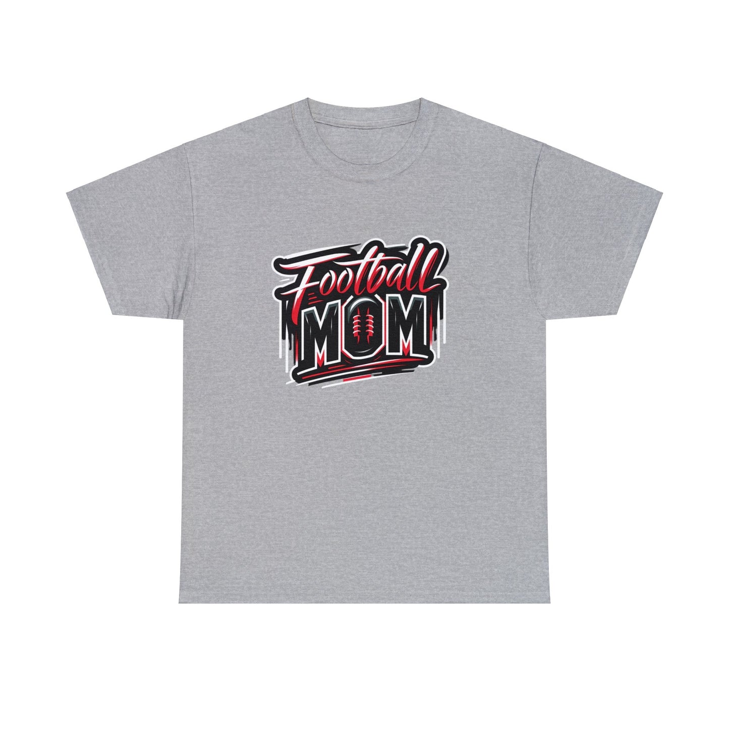 Football Mom Red and Black Design Unisex Heavy Cotton Tee