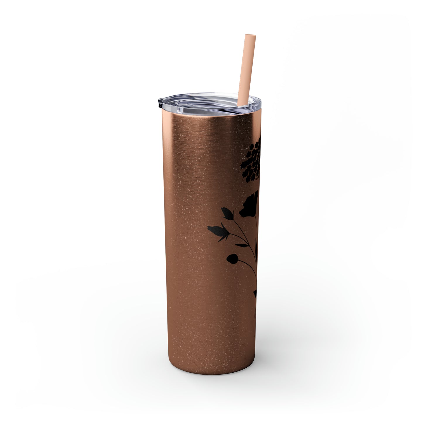 Skinny Tumbler with Straw, 20oz - Flower Bunch